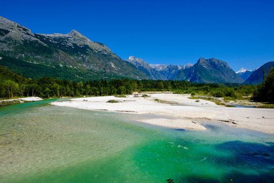 Slovenia, Soca Valley, near Bovec, Soca river