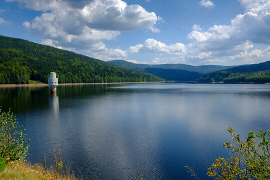 Germany, Bavaria, Lower Bavaria, near Frauenau, Bavarian Forest, Frauenau Dam, Drinking water reservoir