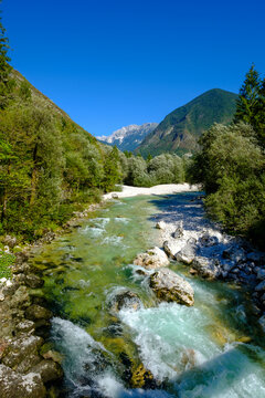 Slovenia, Soca Valley, near Trenta, Soca River, Triglav National Park