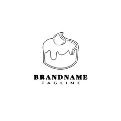 cake logo cartoon design template icon black isolated creative illustration