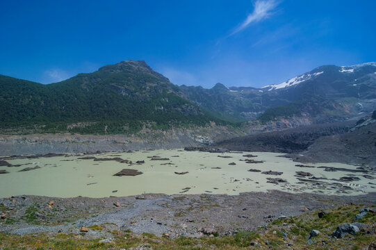 Black ice in the Lago Nahuel Huapi, Nahuel Huapi National Park, Argentina, South America