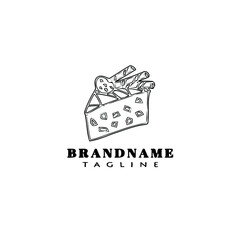 cake logo cartoon design template icon black isolated vector simple