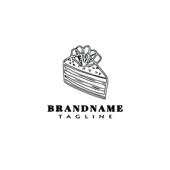cake logo design template icon black isolated vector illustration