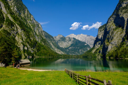 Germany, Bavaria, Upper Bavaria, Berchtesgaden Alps, Berchtesgaden National Park, Salet, Fischunkelalm at Lake Obersee