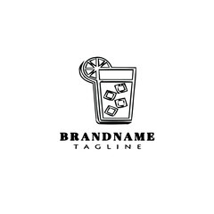 fresh drinks cartoon logo flat icon design black isolated vector illustration