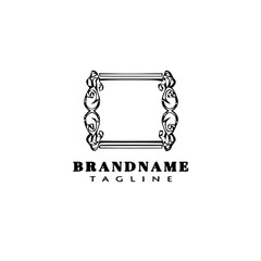 frame border logo cartoon cute black icon vector illustration