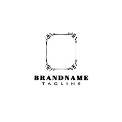 frame border logo cartoon cute black icon isolated illustration