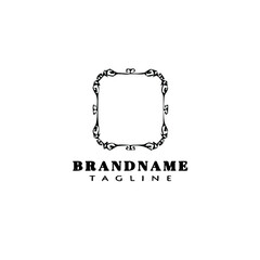 frame border logo cartoon cute black icon vintage vector illustration