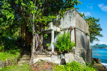 View of Historic sugar cane factory at Speyside, Tobago, Caribbean