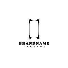 frame border logo cartoon cute black icon isolated style illustration