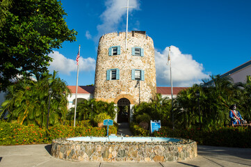 View of Bluebeard's castle against sky at Charlotte Amalie, US Virgin Islands