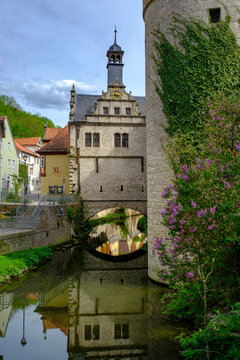 Old town hall with Maintor, Marktbreit, Franconia, Bavaria, Germany