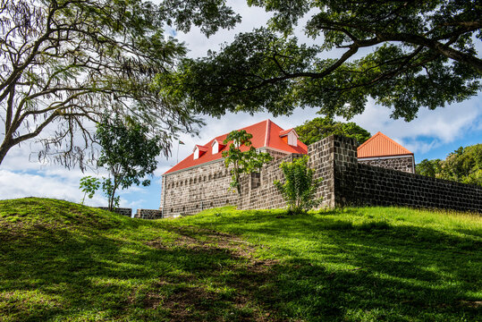 Low angle view of Fort Shirley on hill, Dominica, Caribbean