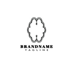 simple frame border logo cartoon cute black icon isolated vector illustration