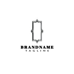 frame border logo flat cute black icon isolated vector illustration