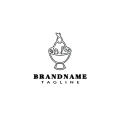 ice cream stick logo cartoon design icon vector illustration