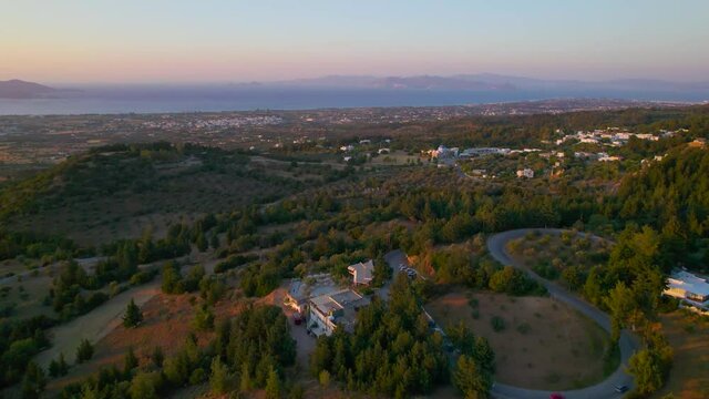 Aerial view of Zia and surrounding area, Kos, Greece