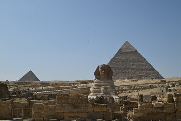 sphinx and pyramid