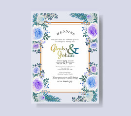     Flower Wedding Hand Draw With Invitation Floral Premium Vektor