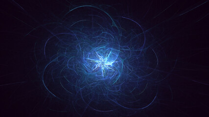 3D rendering abstract multicolor fractal light background