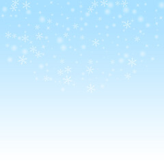 Sparse glowing snow Christmas background. Subtle f
