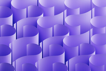 Three dimensional pattern of purple question marks