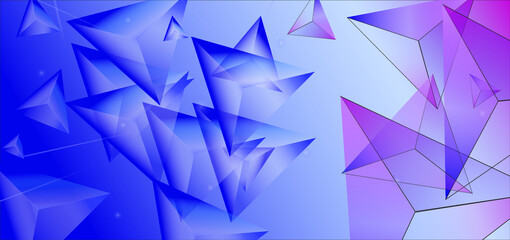 Abstract Blue Background With Triangles