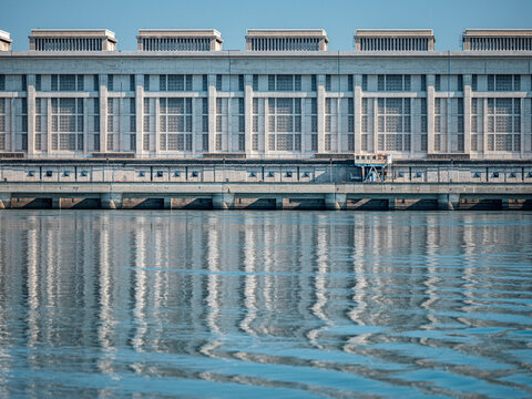 France, Vaucluse, Hydroelectric power station on Rhone river