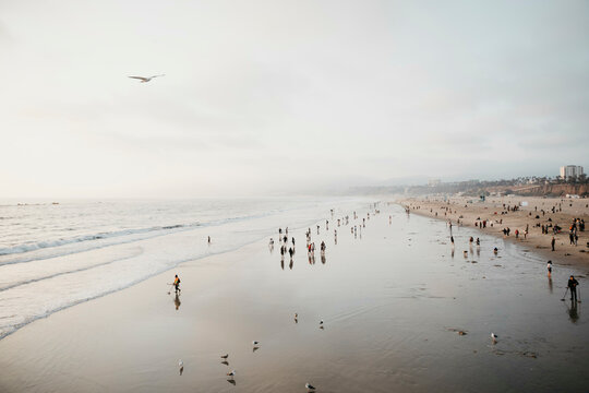 View to Santa Monica Beach, Los Angeles, USA