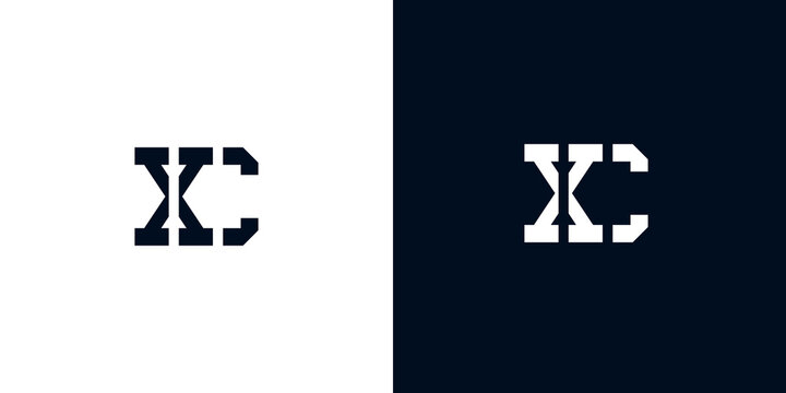 Creative abstract initial letter XC logo.