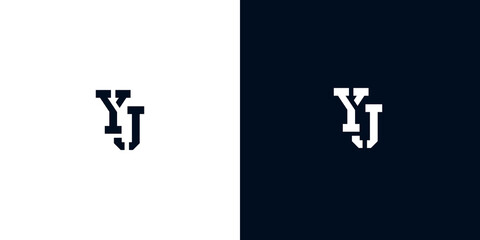 Creative abstract initial letter YJ logo.