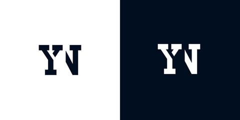 Creative abstract initial letter YN logo. - obrazy, fototapety, plakaty