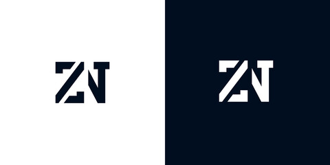 Creative abstract initial letter ZN logo.