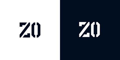 Creative abstract initial letter ZO logo.