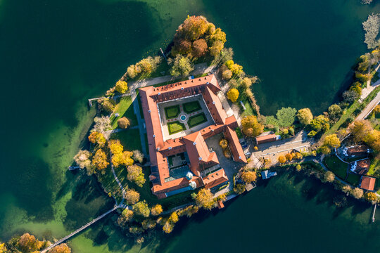 Germany, Bavaria, Seeon-Seebruck, Aerial view of Seeon Abbey