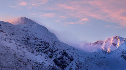 Berchtesgaden Alps at purple dawn