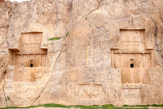 Iran, Fars Province, Marvdasht, Reliefs of Naqsh-E Rostam necropolis