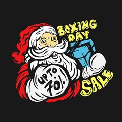 santa claus boxing day sale hand drawn design banners template