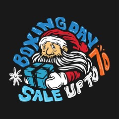santa claus boxing day sale hand drawn design banners template
