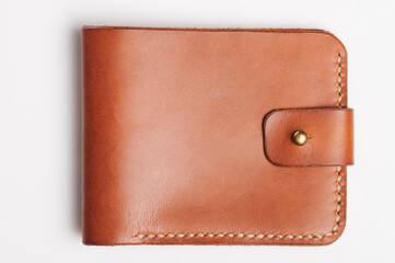 Closed brown color leather wallet