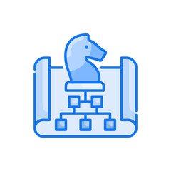 Strategy vector blue colour icon style illustration. EPS 10 file