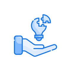 Solution Provider vector blue colour icon style illustration. EPS 10 file