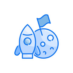 Startup vector blue colour icon style illustration. EPS 10 file