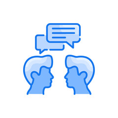 Communication vector blue colour icon style illustration. EPS 10 file