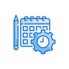 Schedule Planning vector blue colour icon style illustration. EPS 10 file