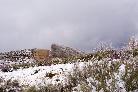 Snow at Way of St. James, near Cruz de Ferro, Spain
