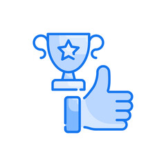 Achievements vector blue colour icon style illustration. EPS 10 file