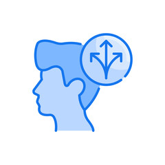 Decision vector blue colour icon style illustration. EPS 10 file