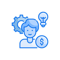 Talent Management vector blue colour icon style illustration. EPS 10 file
