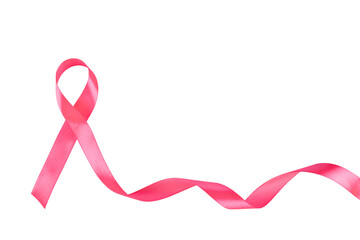 Breast cancer awareness pink ribbon isolated